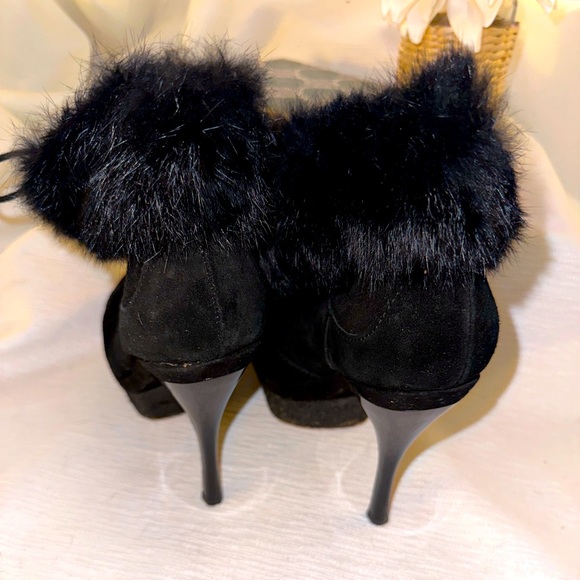 L.A.M.B. Pier suede booties with rabbit fur cuff used - Picture 2 of 8